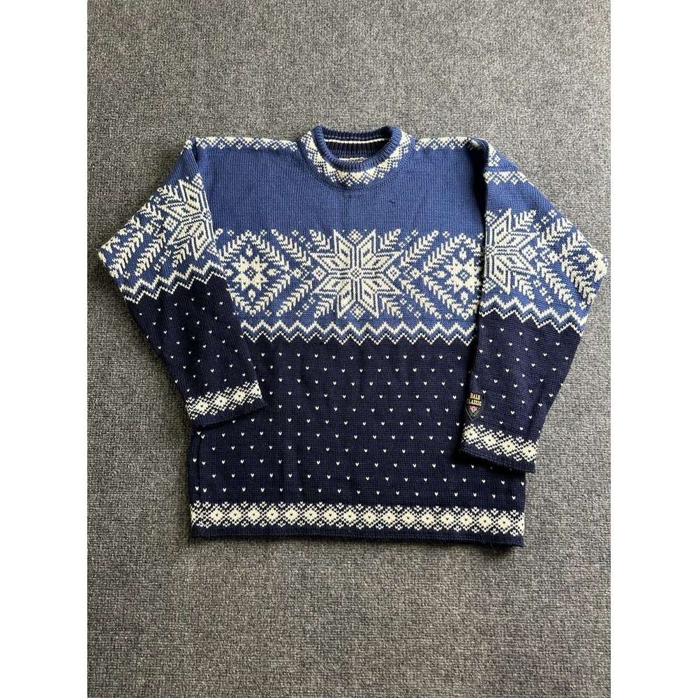 Mens Dale of Norway Nordic Wool Sweater Blue Made in Norway, Size M